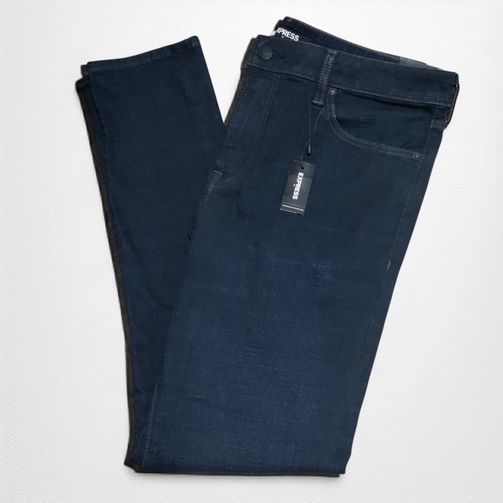 Express Skinny Jeans Mens 36 x 32 Hyper Stretch Denim Dark Wash Blue NEW‎